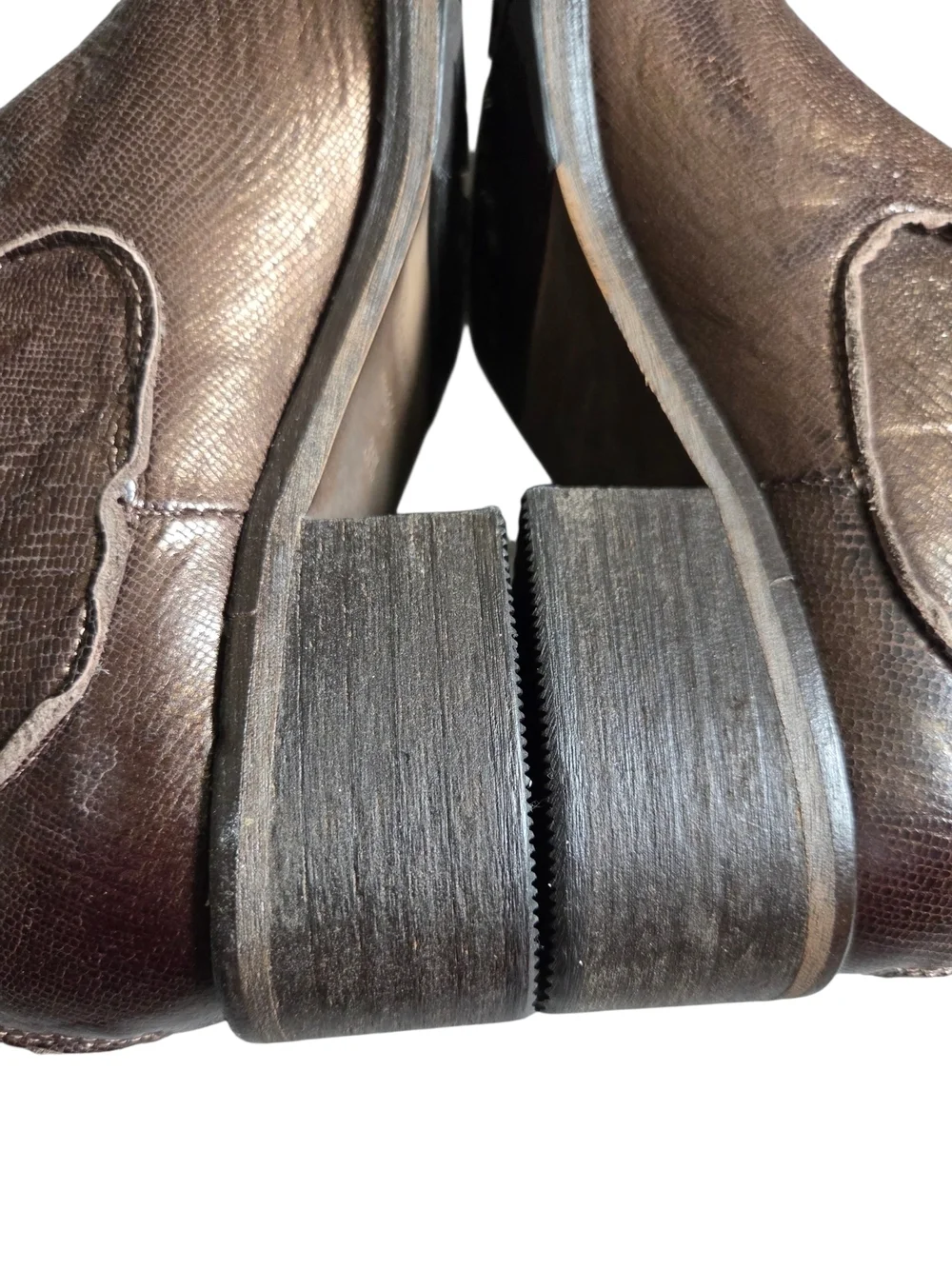Modern Vintage Metallic Brown Chelsea Ankle Boots 38.5 /8.5